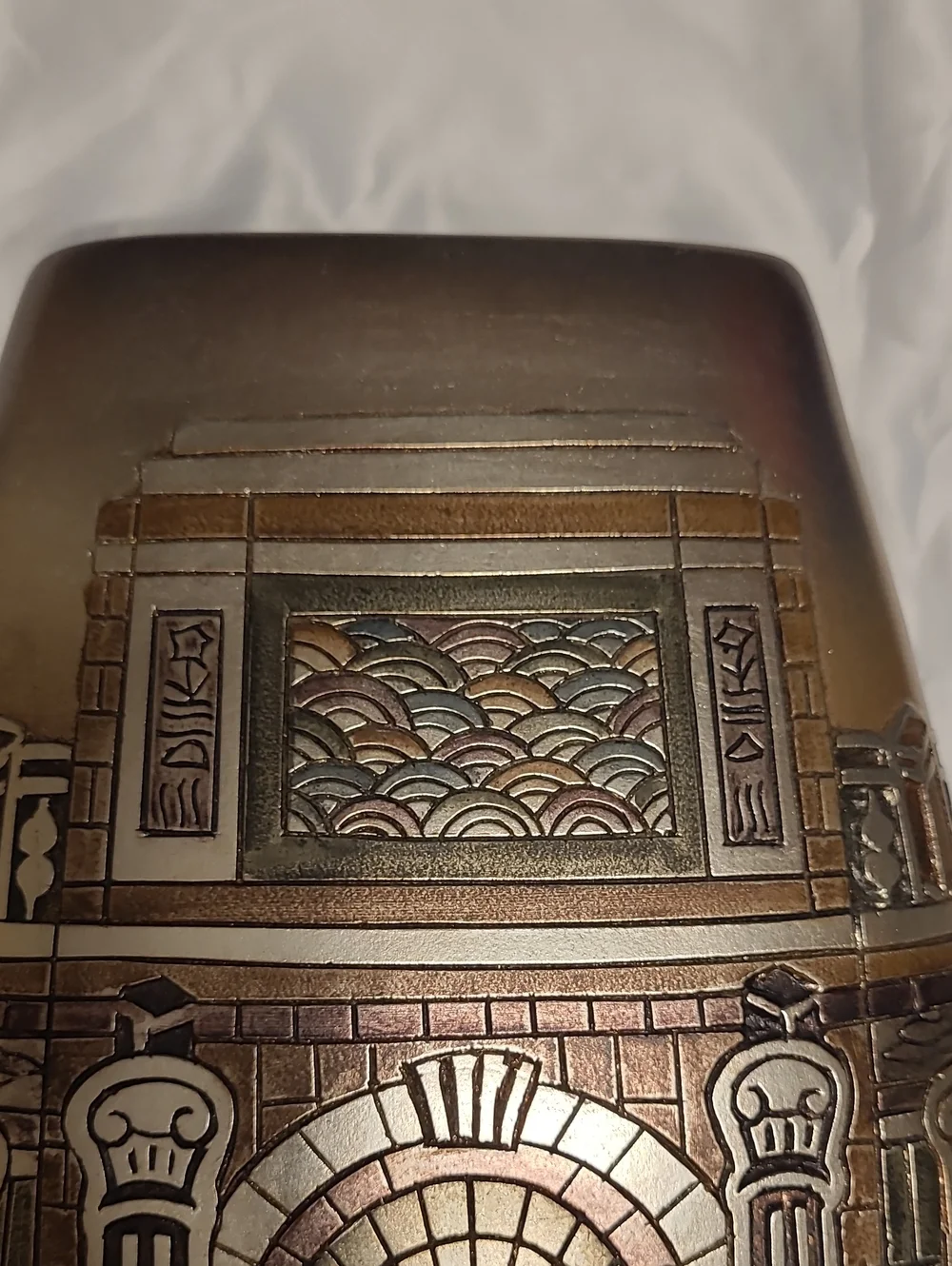Artmax Embossed Bronze Decorative Architectural Vase.  13